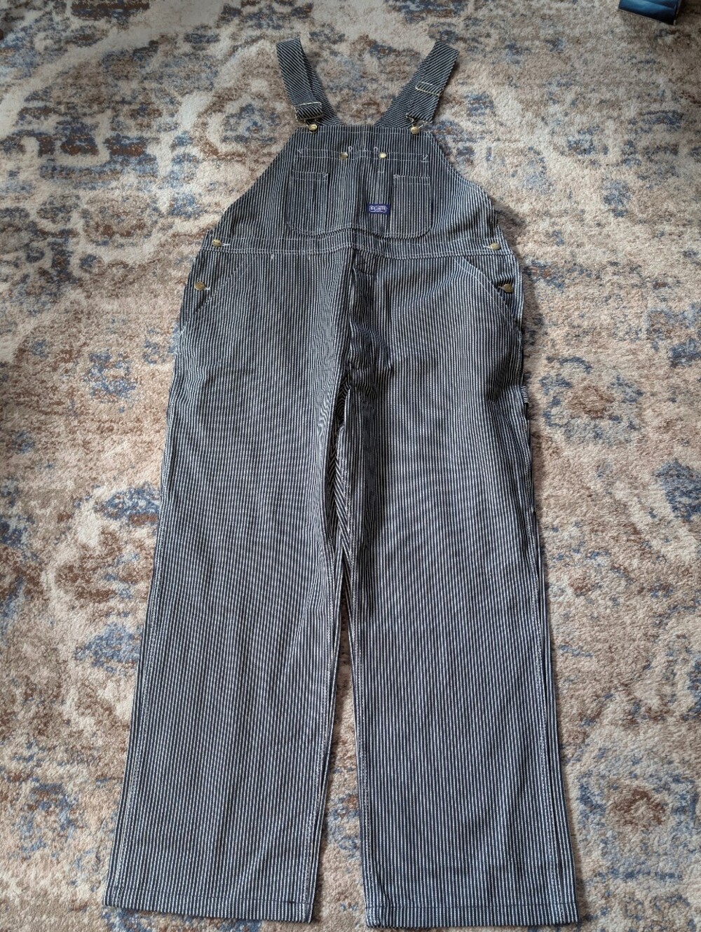 Big Smith Striped Denim Overalls New Without Tags